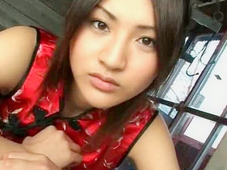 Horny Nippon babe in XXX Tokyo hotel room loves fucking whipped cream muffin.